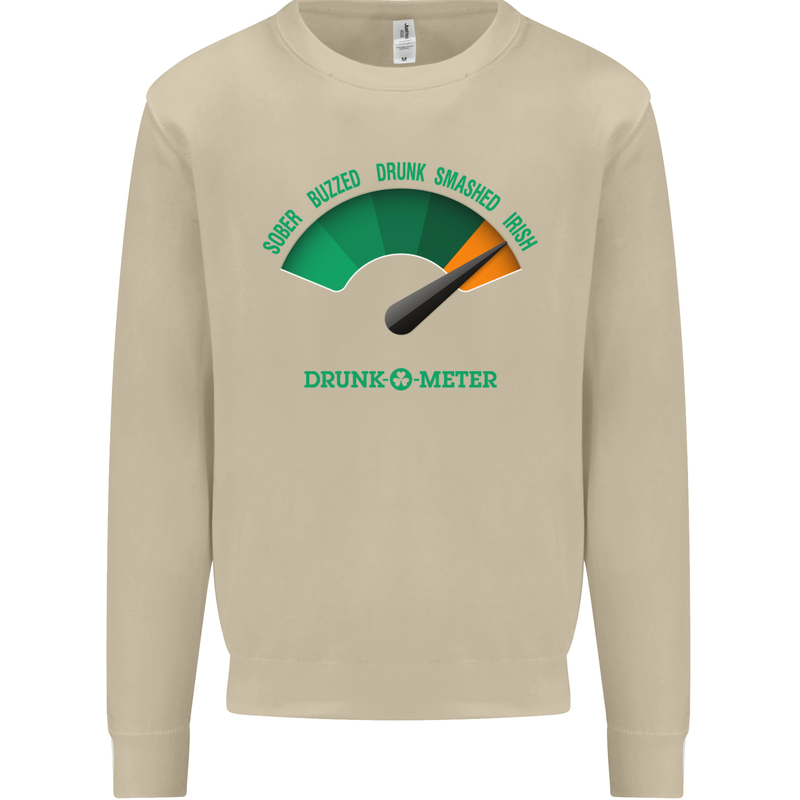 St. Patrick's Day Drunkometer Funny Beer Mens Sweatshirt Jumper Sand