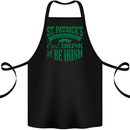 St. Patrick's Day Eat Drink Be Irish Beer Cotton Apron 100% Organic Black