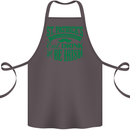 St. Patrick's Day Eat Drink Be Irish Beer Cotton Apron 100% Organic Dark Grey