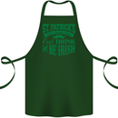 St. Patrick's Day Eat Drink Be Irish Beer Cotton Apron 100% Organic Forest Green
