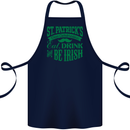 St. Patrick's Day Eat Drink Be Irish Beer Cotton Apron 100% Organic Navy Blue