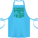 St. Patrick's Day Eat Drink Be Irish Beer Cotton Apron 100% Organic Turquoise