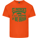 St. Patrick's Day Eat Drink Be Irish Beer Kids T-Shirt Childrens Orange