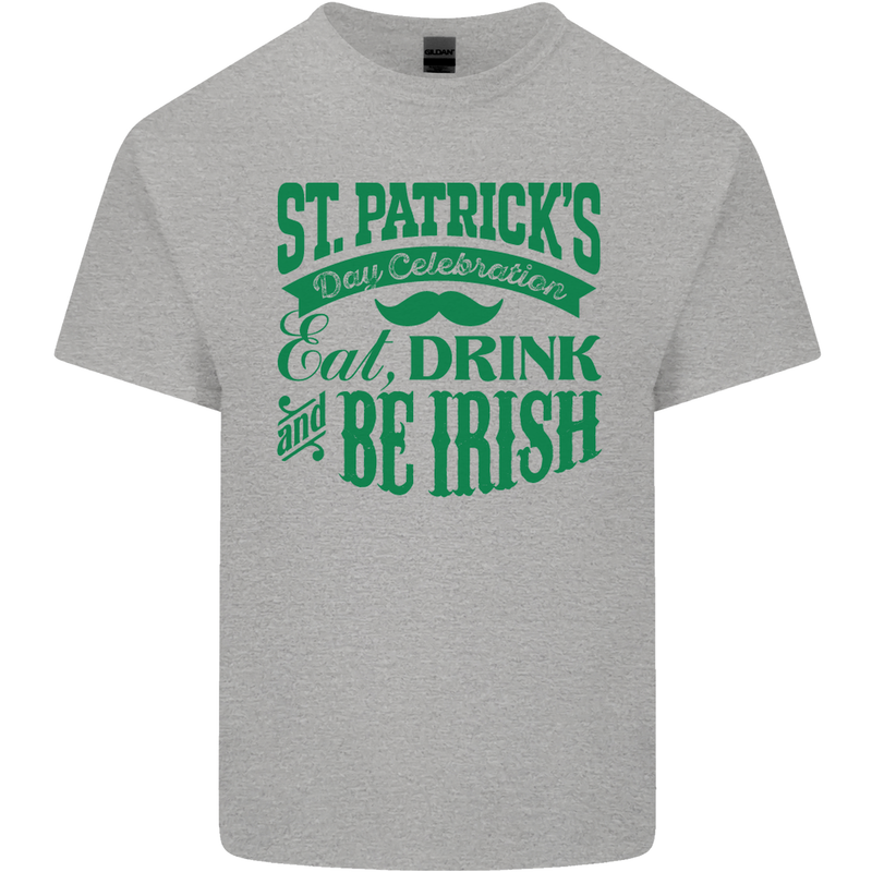 St. Patrick's Day Eat Drink Be Irish Beer Kids T-Shirt Childrens Sports Grey