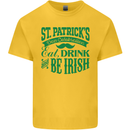 St. Patrick's Day Eat Drink Be Irish Beer Kids T-Shirt Childrens Yellow
