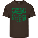 St. Patrick's Day Eat Drink Be Irish Beer Mens Cotton T-Shirt Tee Top Dark Chocolate