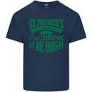 St. Patrick's Day Eat Drink Be Irish Beer Mens Cotton T-Shirt Tee Top Navy Blue