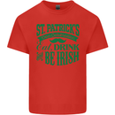 St. Patrick's Day Eat Drink Be Irish Beer Mens Cotton T-Shirt Tee Top Red