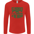 St. Patrick's Day Eat Drink Be Irish Beer Mens Long Sleeve T-Shirt Red