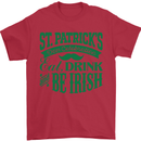 St. Patrick's Day Eat Drink Be Irish Beer Mens T-Shirt Cotton Gildan Red