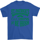 St. Patrick's Day Eat Drink Be Irish Beer Mens T-Shirt Cotton Gildan Royal Blue