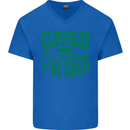 St. Patrick's Day Eat Drink Be Irish Beer Mens V-Neck Cotton T-Shirt Royal Blue