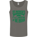 St. Patrick's Day Eat Drink Be Irish Beer Mens Vest Tank Top Charcoal