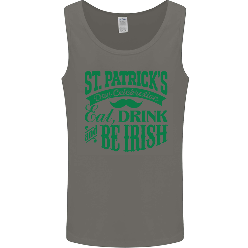 St. Patrick's Day Eat Drink Be Irish Beer Mens Vest Tank Top Charcoal