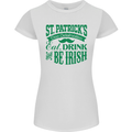 St. Patrick's Day Eat Drink Be Irish Beer Womens Petite Cut T-Shirt White
