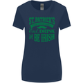 St. Patrick's Day Eat Drink Be Irish Beer Womens Wider Cut T-Shirt Navy Blue