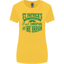 St. Patrick's Day Eat Drink Be Irish Beer Womens Wider Cut T-Shirt Yellow