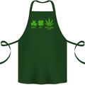 St. Patrick's Day Lucky Weed Drugs Funny Cotton Apron 100% Organic Forest Green