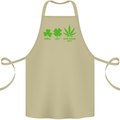 St. Patrick's Day Lucky Weed Drugs Funny Cotton Apron 100% Organic Khaki