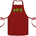 St. Patrick's Day Lucky Weed Drugs Funny Cotton Apron 100% Organic Maroon