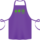 St. Patrick's Day Lucky Weed Drugs Funny Cotton Apron 100% Organic Purple