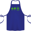 St. Patrick's Day Lucky Weed Drugs Funny Cotton Apron 100% Organic Royal Blue