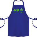St. Patrick's Day Lucky Weed Drugs Funny Cotton Apron 100% Organic Royal Blue