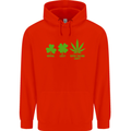 St. Patrick's Day Lucky Weed Drugs Funny Mens 80% Cotton Hoodie Bright Red