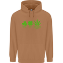 St. Patrick's Day Lucky Weed Drugs Funny Mens 80% Cotton Hoodie Caramel Latte
