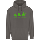 St. Patrick's Day Lucky Weed Drugs Funny Mens 80% Cotton Hoodie Charcoal