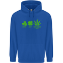 St. Patrick's Day Lucky Weed Drugs Funny Mens 80% Cotton Hoodie Royal Blue
