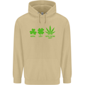 St. Patrick's Day Lucky Weed Drugs Funny Mens 80% Cotton Hoodie Sand