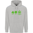 St. Patrick's Day Lucky Weed Drugs Funny Mens 80% Cotton Hoodie Sports Grey