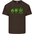 St. Patrick's Day Lucky Weed Drugs Funny Mens Cotton T-Shirt Tee Top Dark Chocolate
