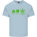 St. Patrick's Day Lucky Weed Drugs Funny Mens Cotton T-Shirt Tee Top Light Blue