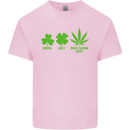 St. Patrick's Day Lucky Weed Drugs Funny Mens Cotton T-Shirt Tee Top Light Pink