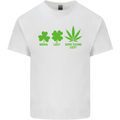 St. Patrick's Day Lucky Weed Drugs Funny Mens Cotton T-Shirt Tee Top White