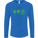 St. Patrick's Day Lucky Weed Drugs Funny Mens Long Sleeve T-Shirt Royal Blue