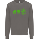 St. Patrick's Day Lucky Weed Drugs Funny Mens Sweatshirt Jumper Charcoal