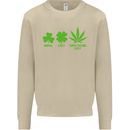 St. Patrick's Day Lucky Weed Drugs Funny Mens Sweatshirt Jumper Sand