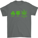 St. Patrick's Day Lucky Weed Drugs Funny Mens T-Shirt Cotton Gildan Charcoal