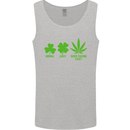 St. Patrick's Day Lucky Weed Drugs Funny Mens Vest Tank Top Sports Grey