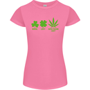 St. Patrick's Day Lucky Weed Drugs Funny Womens Petite Cut T-Shirt Azalea