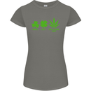 St. Patrick's Day Lucky Weed Drugs Funny Womens Petite Cut T-Shirt Charcoal