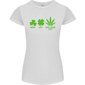 St. Patrick's Day Lucky Weed Drugs Funny Womens Petite Cut T-Shirt White