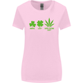 St. Patrick's Day Lucky Weed Drugs Funny Womens Wider Cut T-Shirt Light Pink