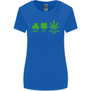 St. Patrick's Day Lucky Weed Drugs Funny Womens Wider Cut T-Shirt Royal Blue