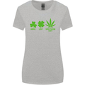 St. Patrick's Day Lucky Weed Drugs Funny Womens Wider Cut T-Shirt Sports Grey