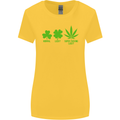 St. Patrick's Day Lucky Weed Drugs Funny Womens Wider Cut T-Shirt Yellow