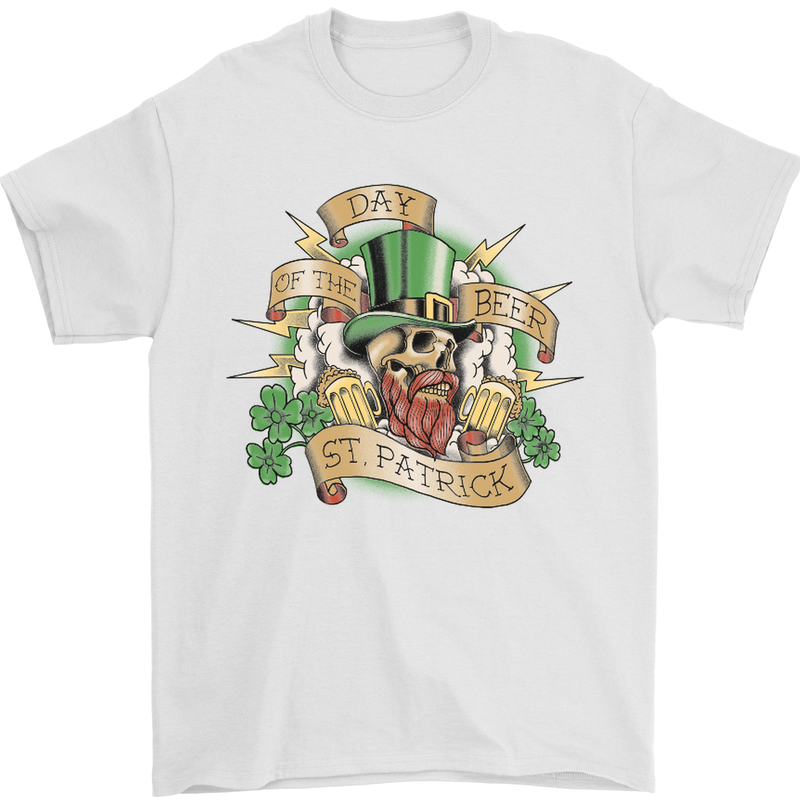 St. Patrick's Day of the Beer Funny Irish Mens T-Shirt Cotton Gildan White